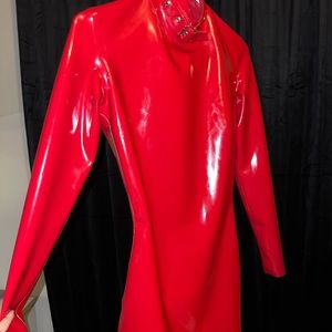 Westward Bound Red Latex Dress UK 08